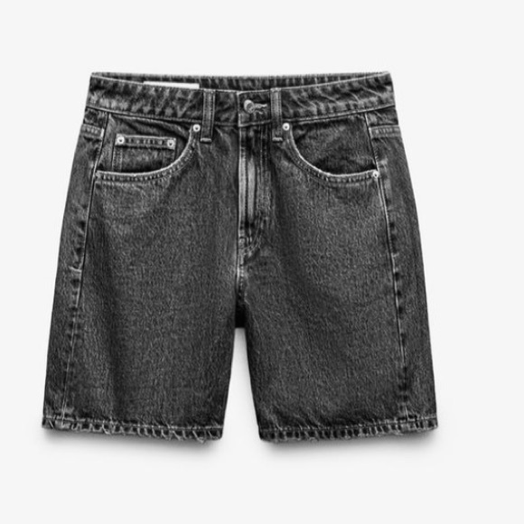 ZARA TRF MID-RISE DENIM SHORTS - BERMUDA SHORTS 90s - Picture 6 of 9